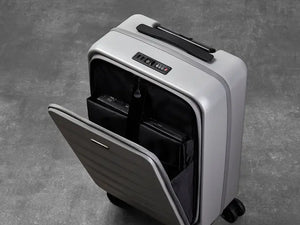 Rock Eden Grey Small Suitcase w/ Front Pocket