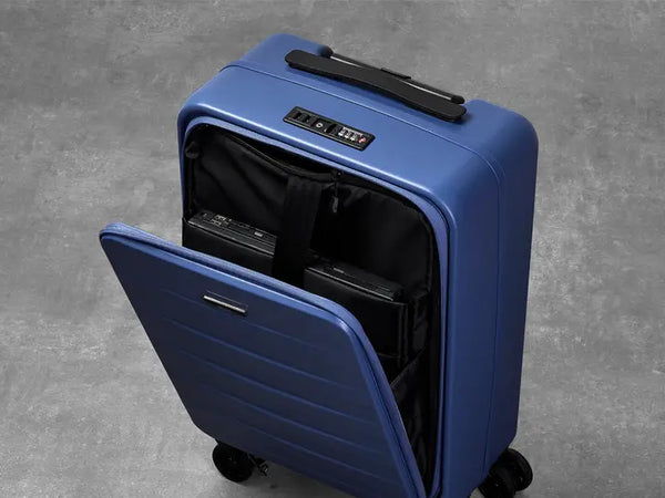 Rock Eden Indigo Small Suitcase w/ Front Pocket