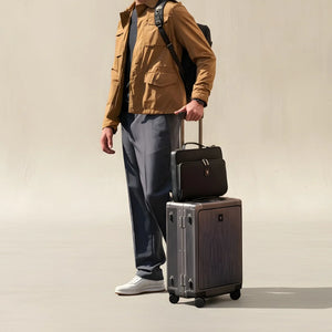 Jekyll & Hide Black Aluminium Cabin Suitcase w/Front Pocket