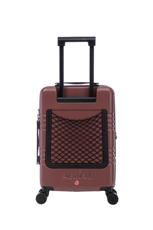Aerial Cabin Size Burgundy Suitcase w/ Easy Pocket