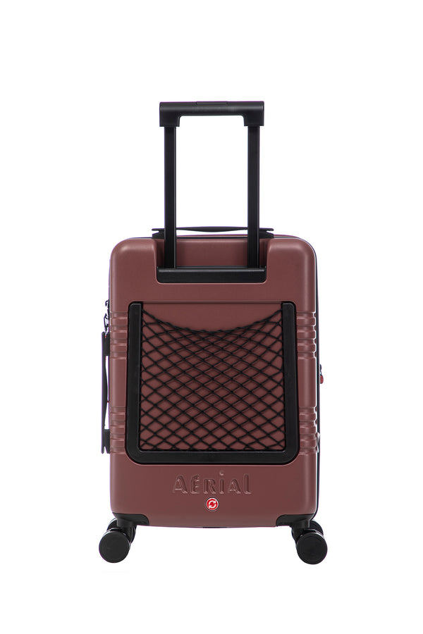 Aerial Cabin Size Burgundy Suitcase w/ Easy Pocket