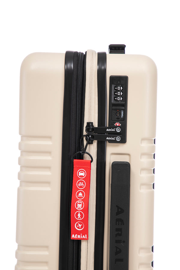 Aerial Cabin Size Beige Suitcase w/ Easy Pocket