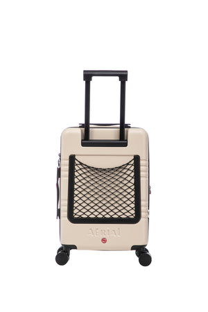 Aerial Cabin Size Beige Suitcase w/ Easy Pocket