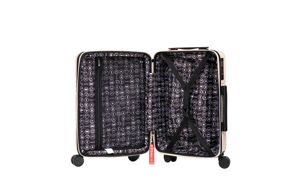 Aerial Cabin Size Beige Suitcase w/ Easy Pocket