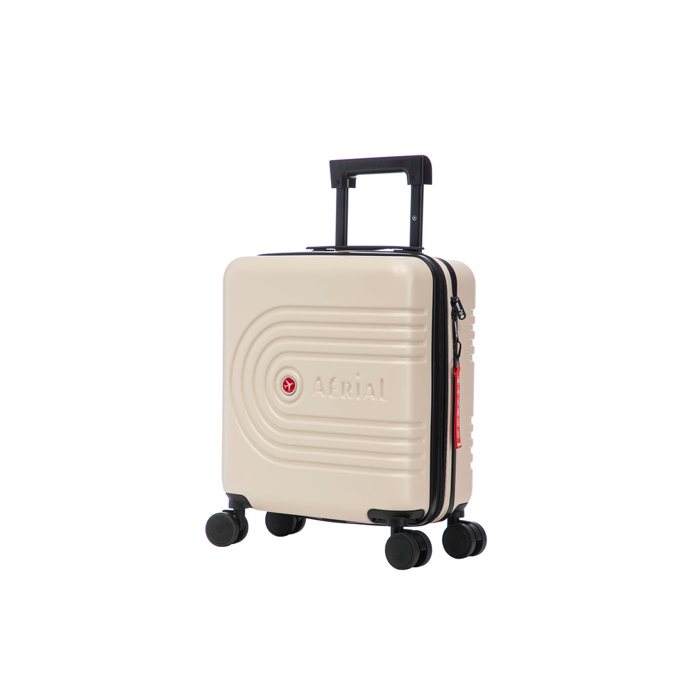 Aerial -ABS Under Seat Suitcase Beige with Easy Rapid Pocket