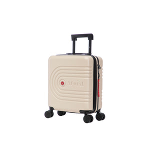Aerial -ABS Under Seat Suitcase Beige with Easy Rapid Pocket