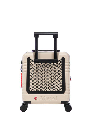 Aerial -ABS Under Seat Suitcase Beige with Easy Rapid Pocket