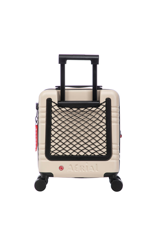Aerial -ABS Under Seat Suitcase Beige with Easy Rapid Pocket