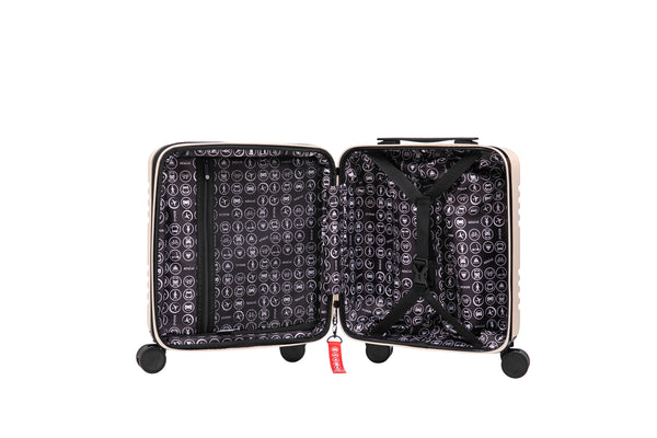 Aerial -ABS Under Seat Suitcase Beige with Easy Rapid Pocket