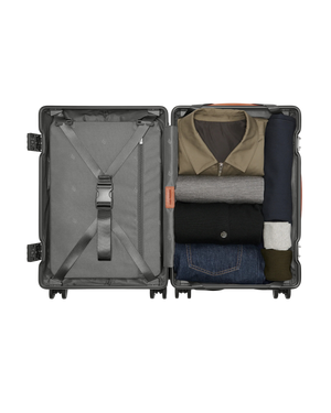 Carl Friedrik The Carry On Grey/Cognac Suitcase