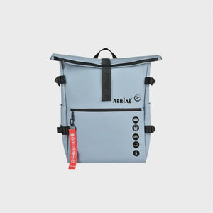 Aerial Urban Light Blue Roll-Top Backpack