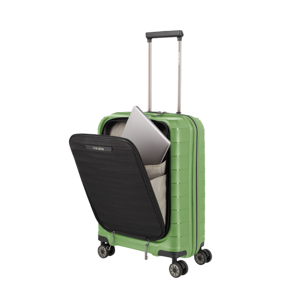 Travelite Mooby Green Small Suitcase w/Front Pocket