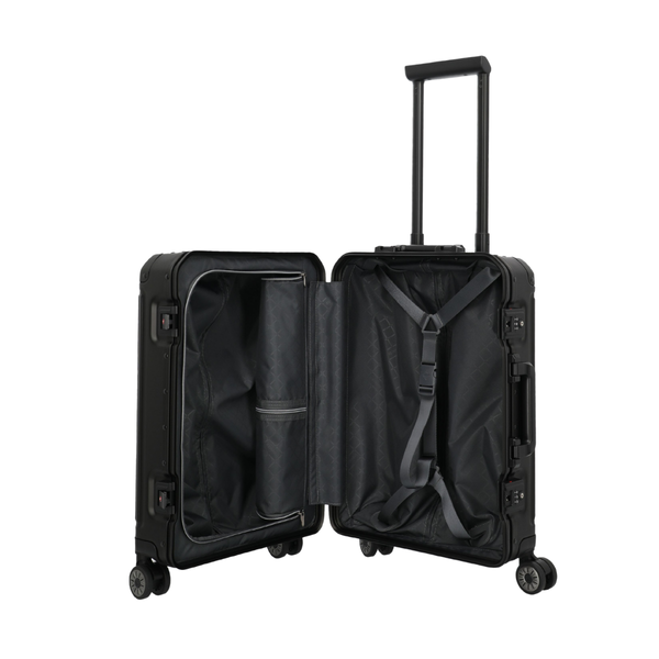 Travelite Next Aluminium Small Black Suitcase