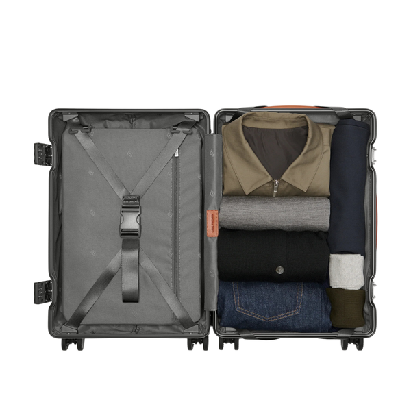 Carl Friedrik The Carry On Grey/Cognac Suitcase