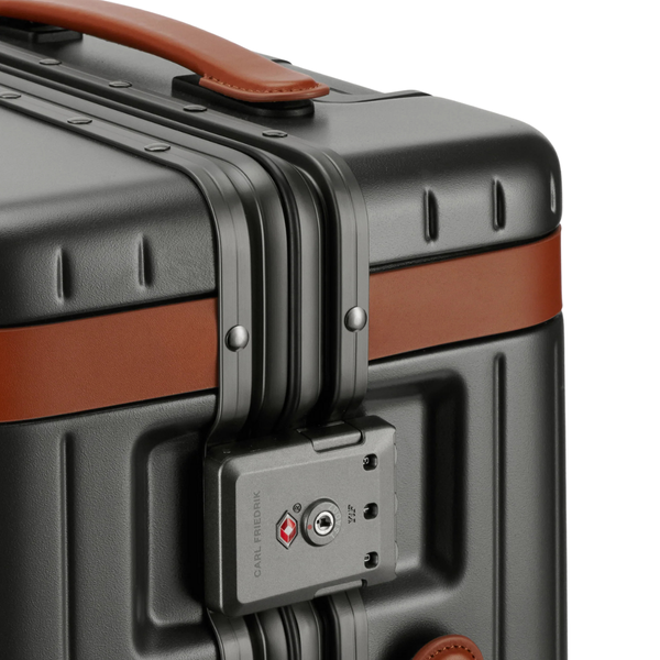 Carl Friedrik The Carry On Grey/Cognac Suitcase