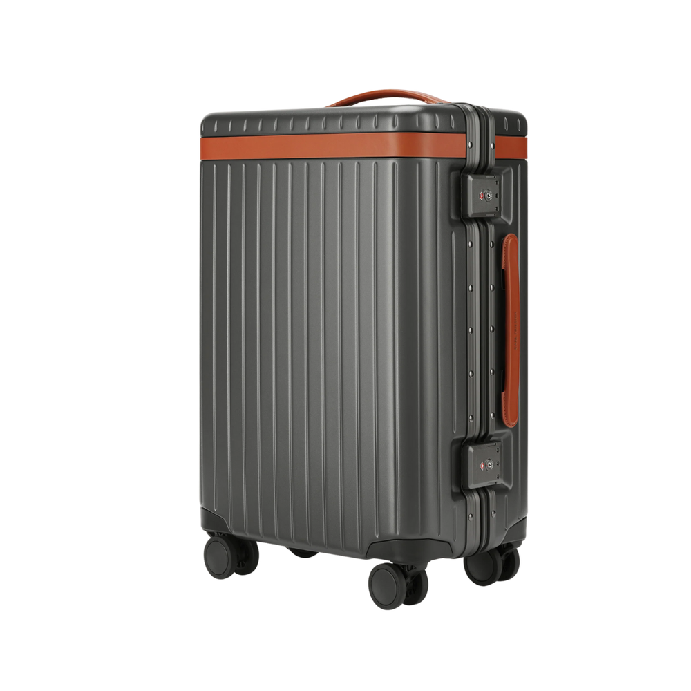 Carl Friedrik The Carry On Grey/Cognac Suitcase