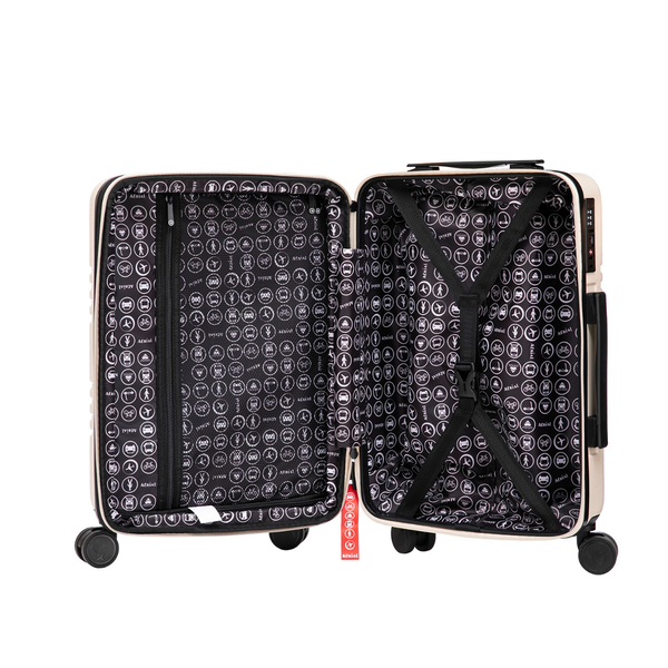 Aerial Cabin Size Beige Suitcase w/ Easy Pocket