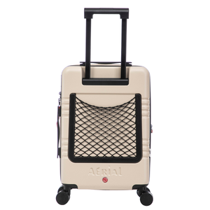Aerial Cabin Size Beige Suitcase w/ Easy Pocket