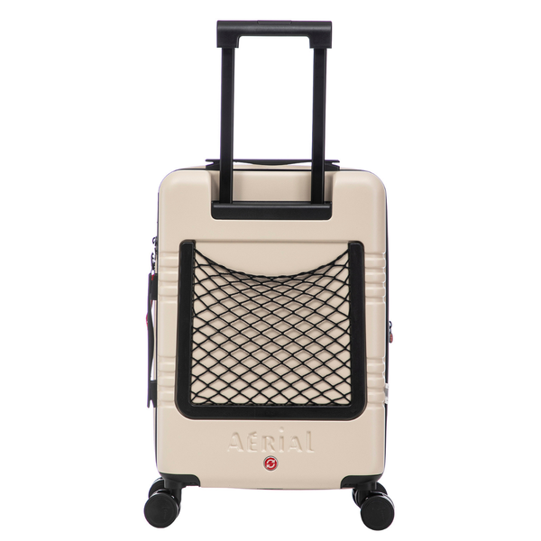 Aerial Cabin Size Beige Suitcase w/ Easy Pocket