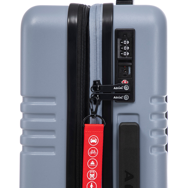 Aerial Cabin Size Light Blue Suitcase w/ Easy Pocket