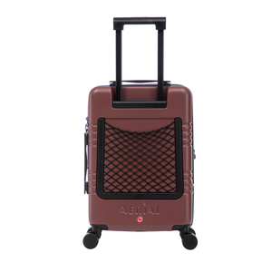 Aerial Cabin Size Burgundy Suitcase w/ Easy Pocket