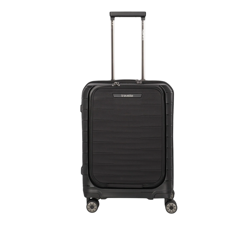 Travelite Mooby Black Small Suitcase w/Front Pocket