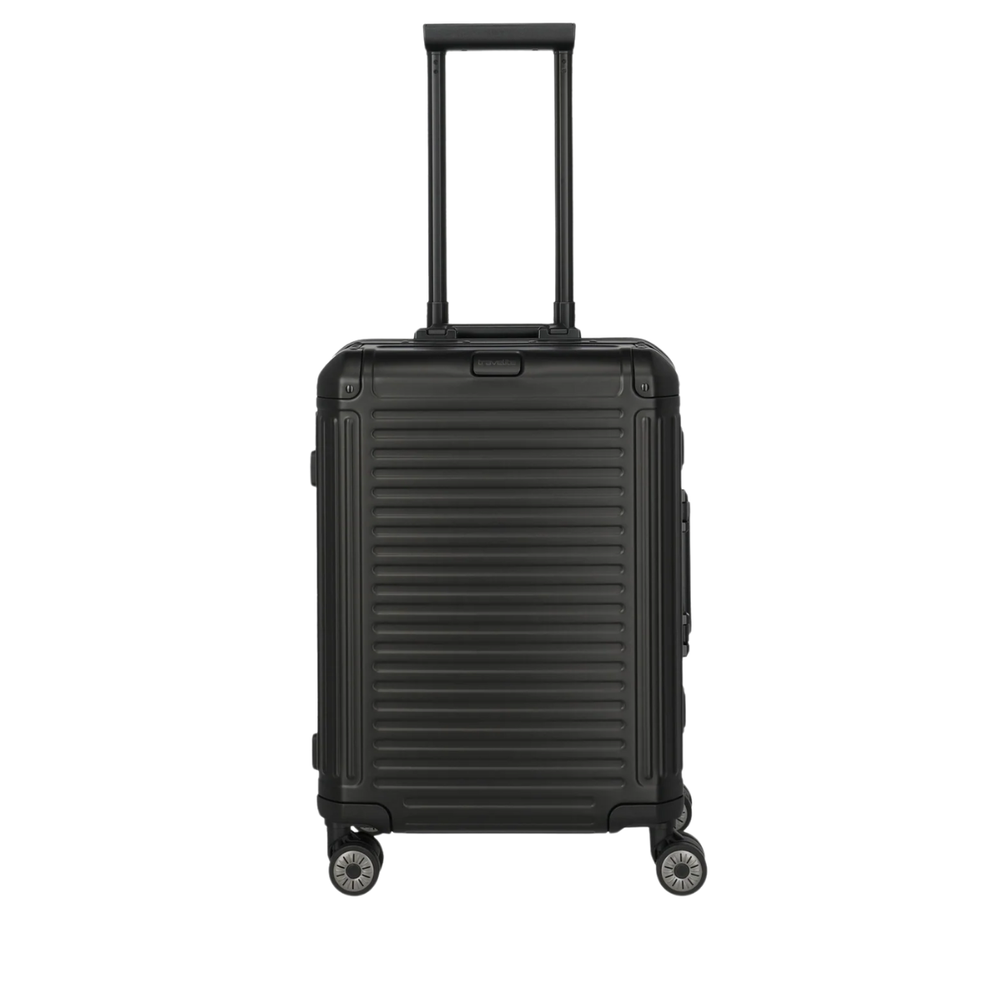 Travelite Next Aluminium Small Black Suitcase