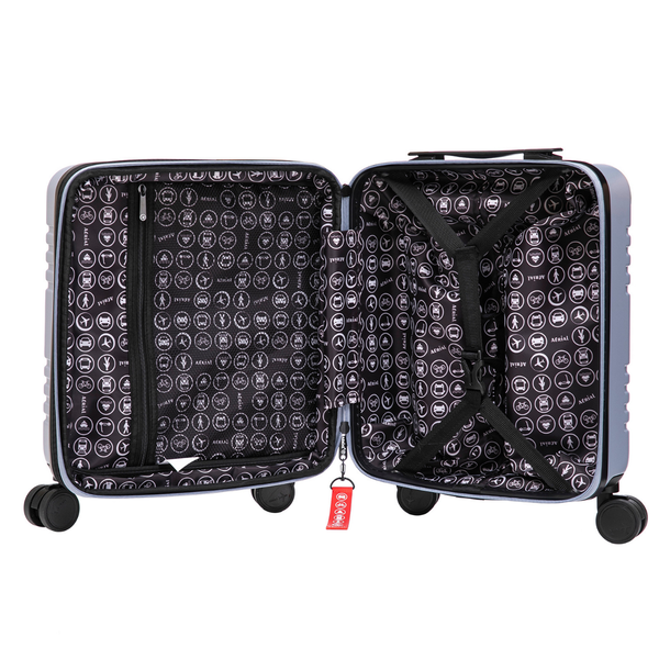 Aerial ABS Under Seat Suitcase Light Blue with Easy Rapid Pocket