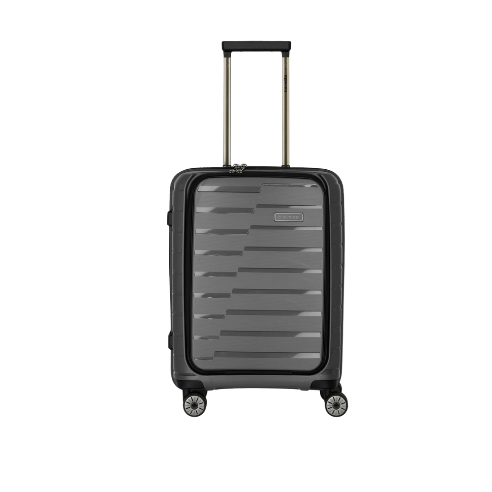 Travelite Air Base Anthracite Small Suitcase w/Front Pocket
