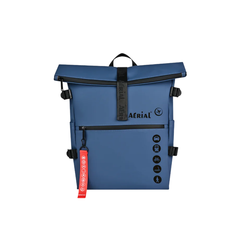 Aerial Urban Dark Blue Roll-Top Backpack