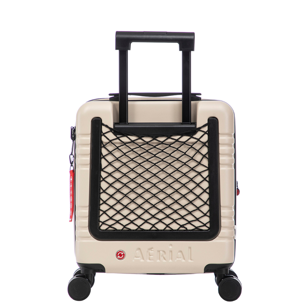 Aerial ABS Under Seat Suitcase Beige with Easy Rapid Pocket