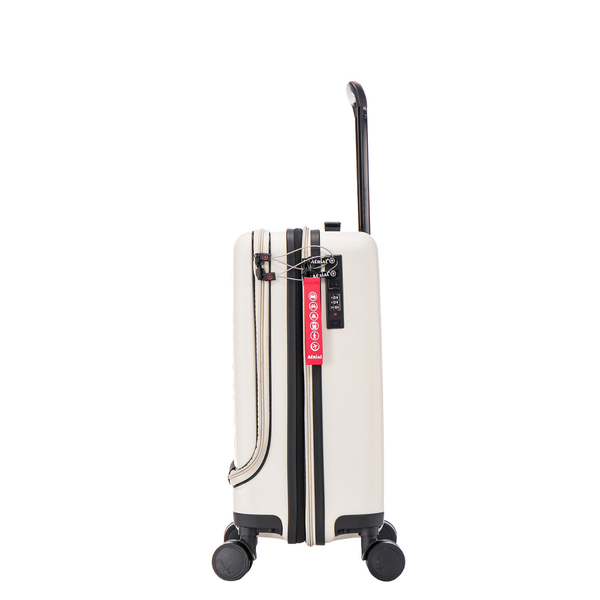 Aerial Multimedia Beige Cabin Suitcase w/Front Pocket