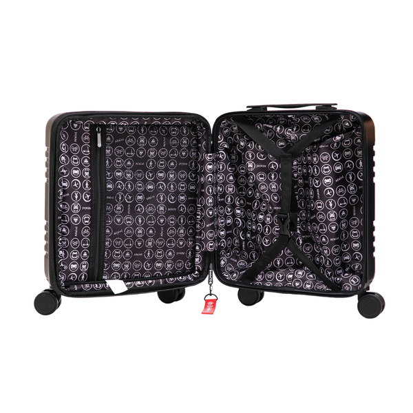 Aerial ABS Under Seat Suitcase Black with Easy Rapid Pocket
