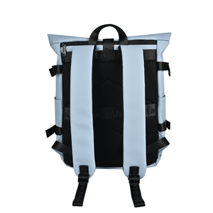 Aerial Urban Light Blue Roll-Top Backpack