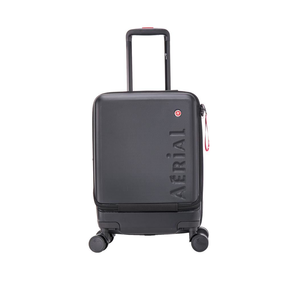 Aerial Multimedia Black Cabin Suitcase w/Front Pocket