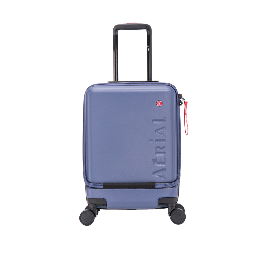 Aerial Multimedia Blue Cabin Suitcase w/Front Pocket