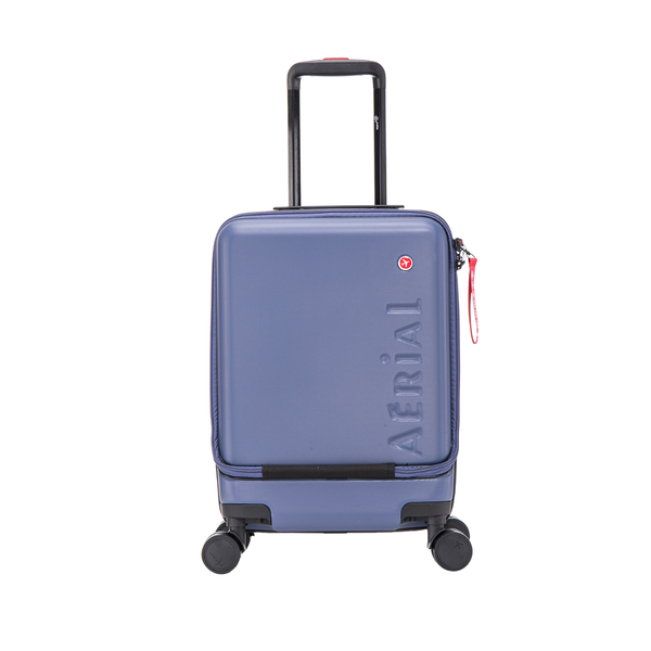 Aerial Multimedia Blue Cabin Suitcase w/Front Pocket